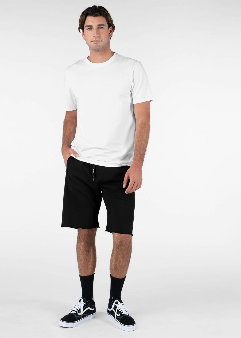 Black | Mens Raw Edge Short