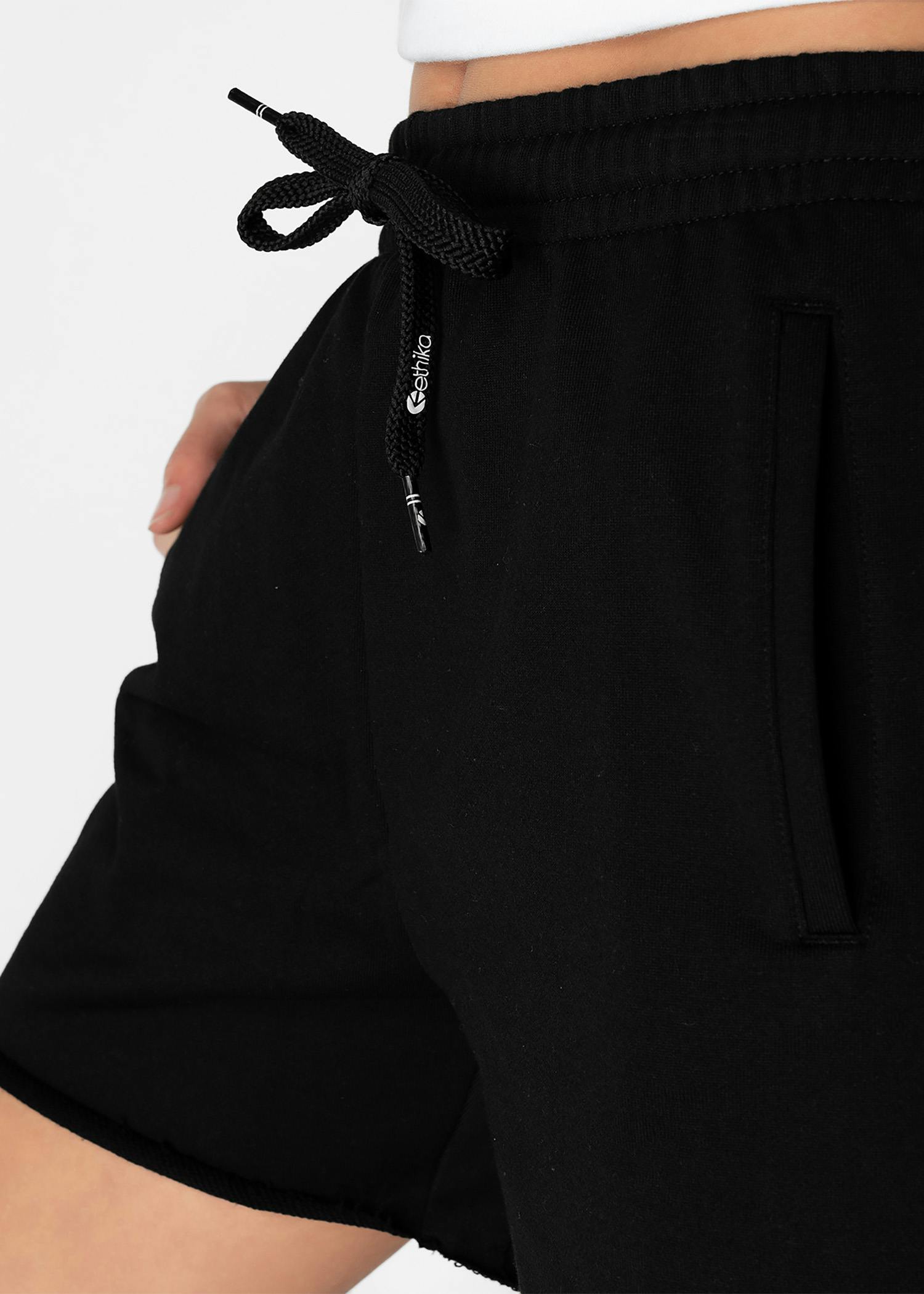 Black | Womens Raw Edge Short