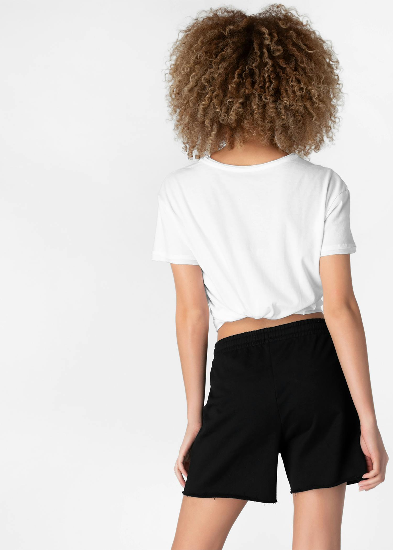 Black | Womens Raw Edge Short