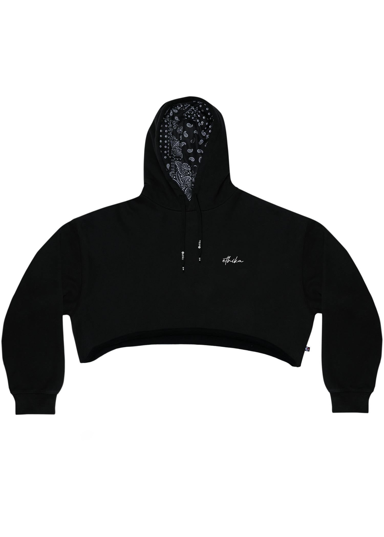 Black | Womens Crop Hoodie