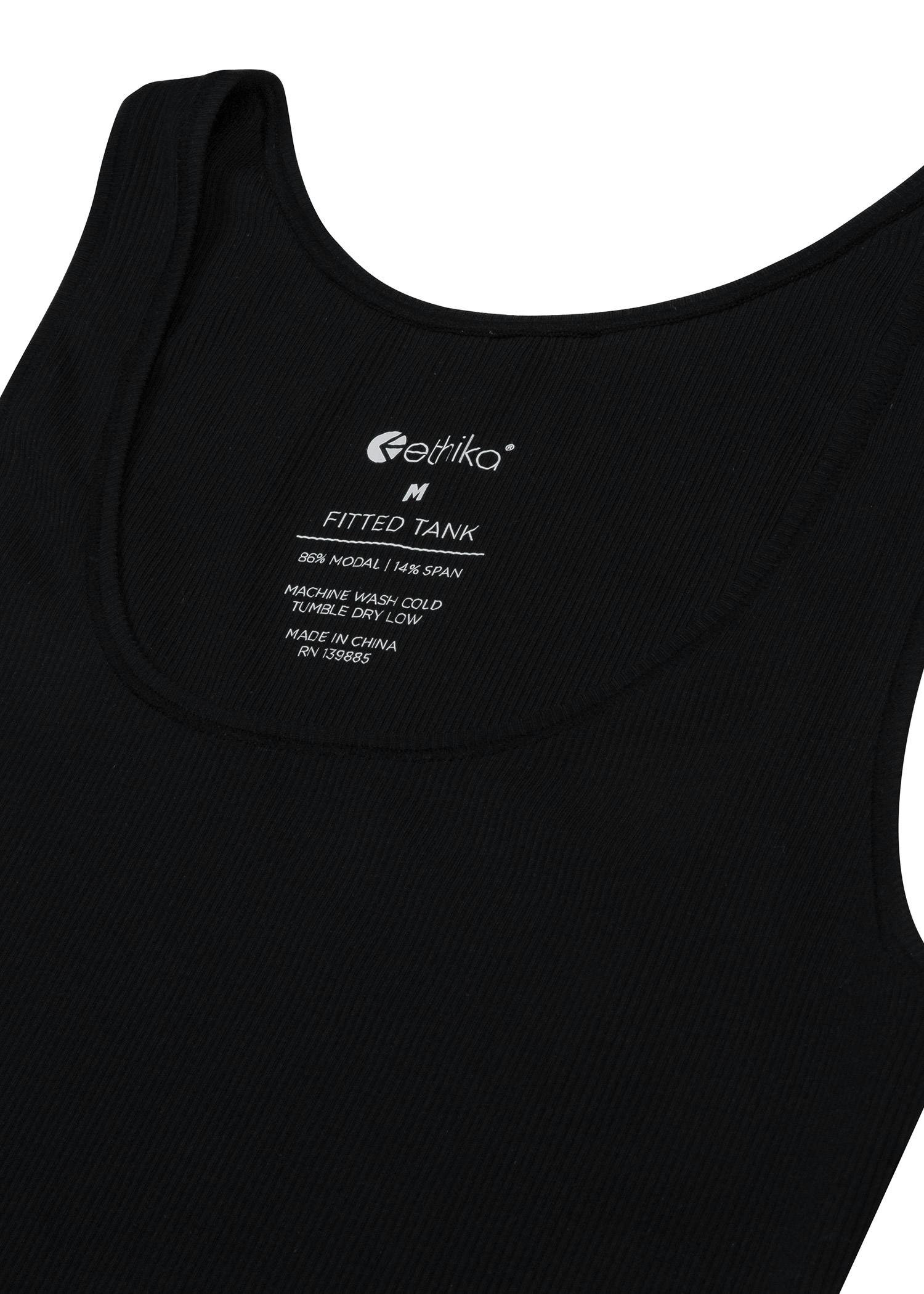 Black - Solid Black | Womens Ribbed Crop Tank