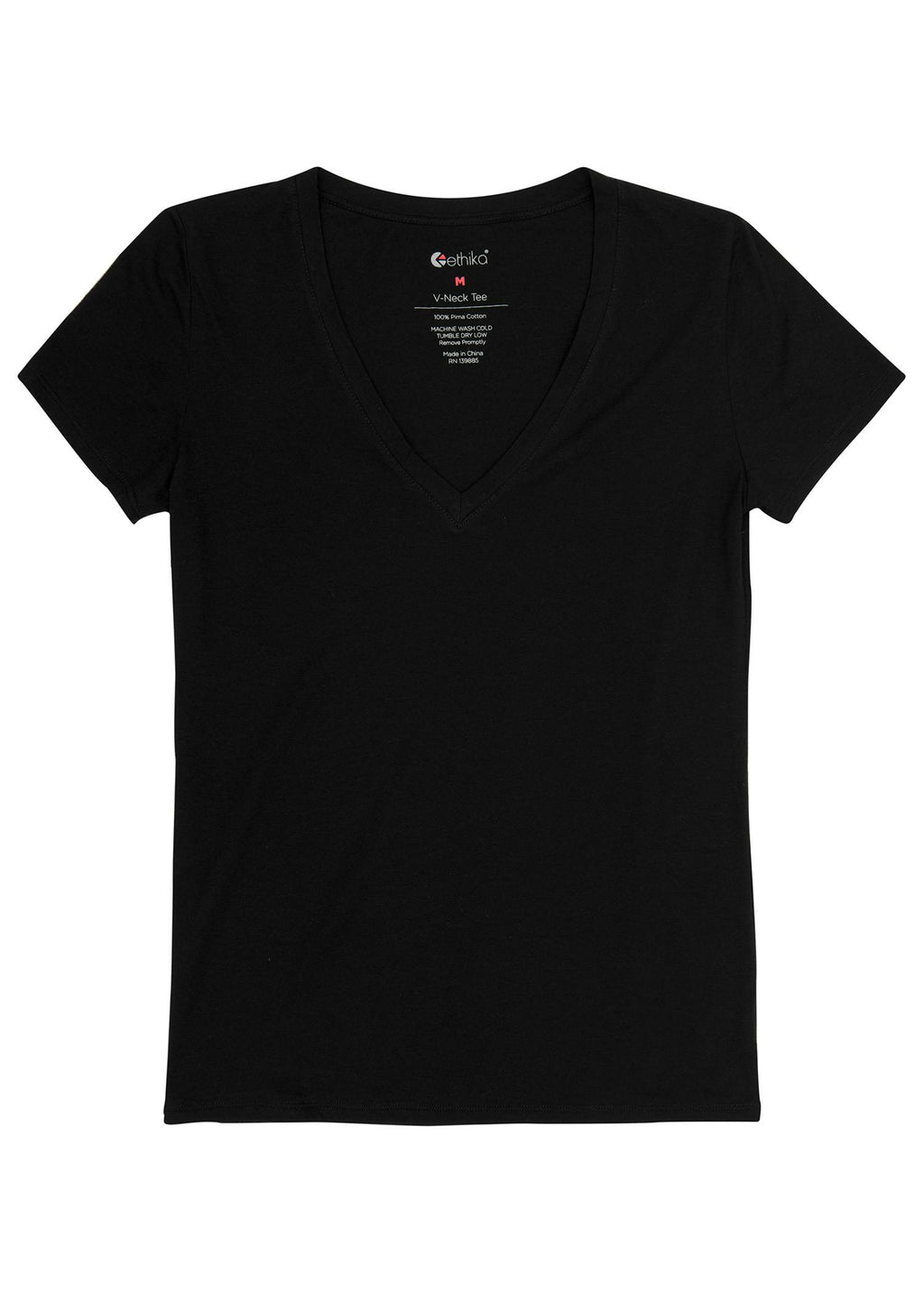 Black | Womens V-neck Tee