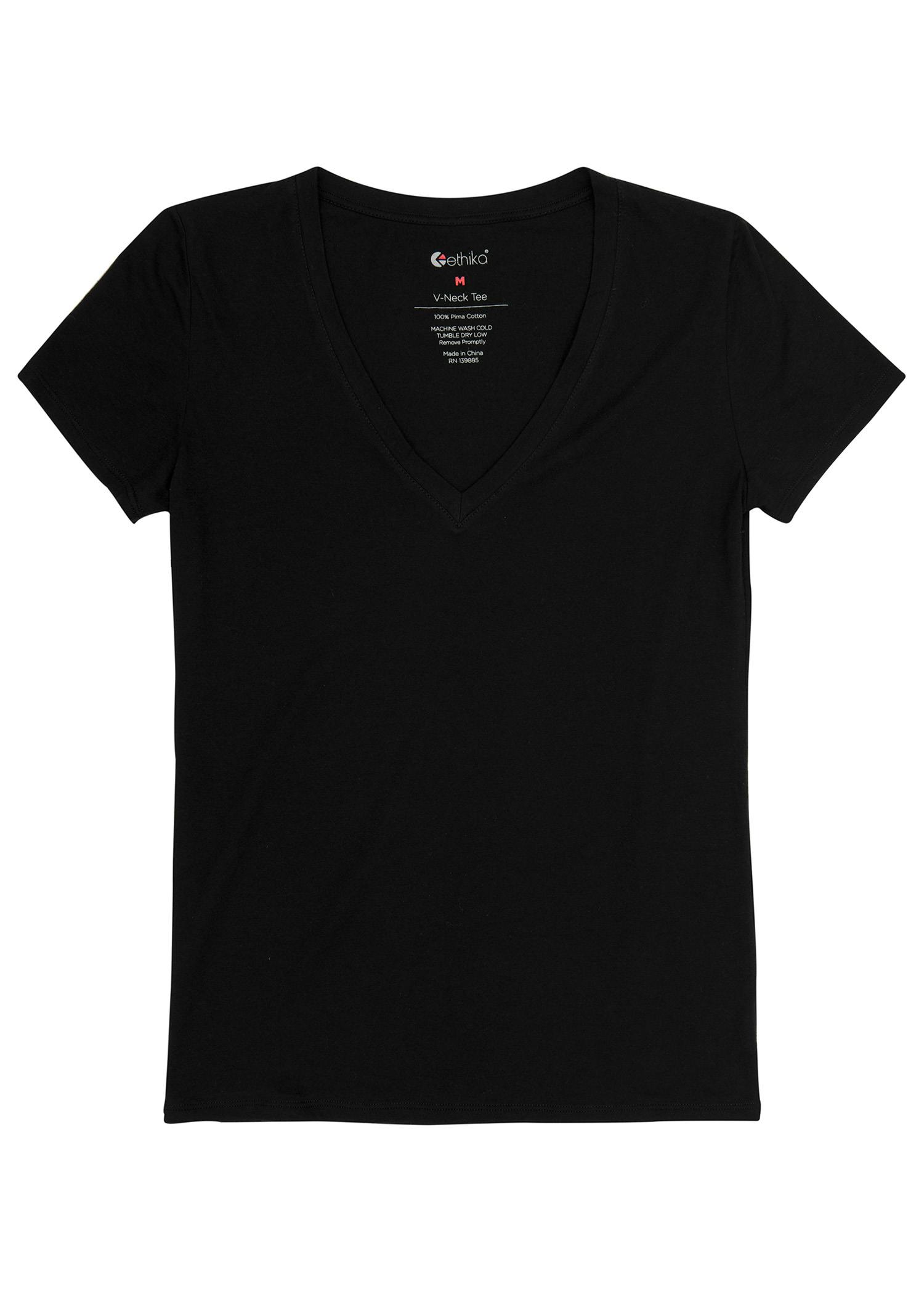 Black | Womens V-neck Tee