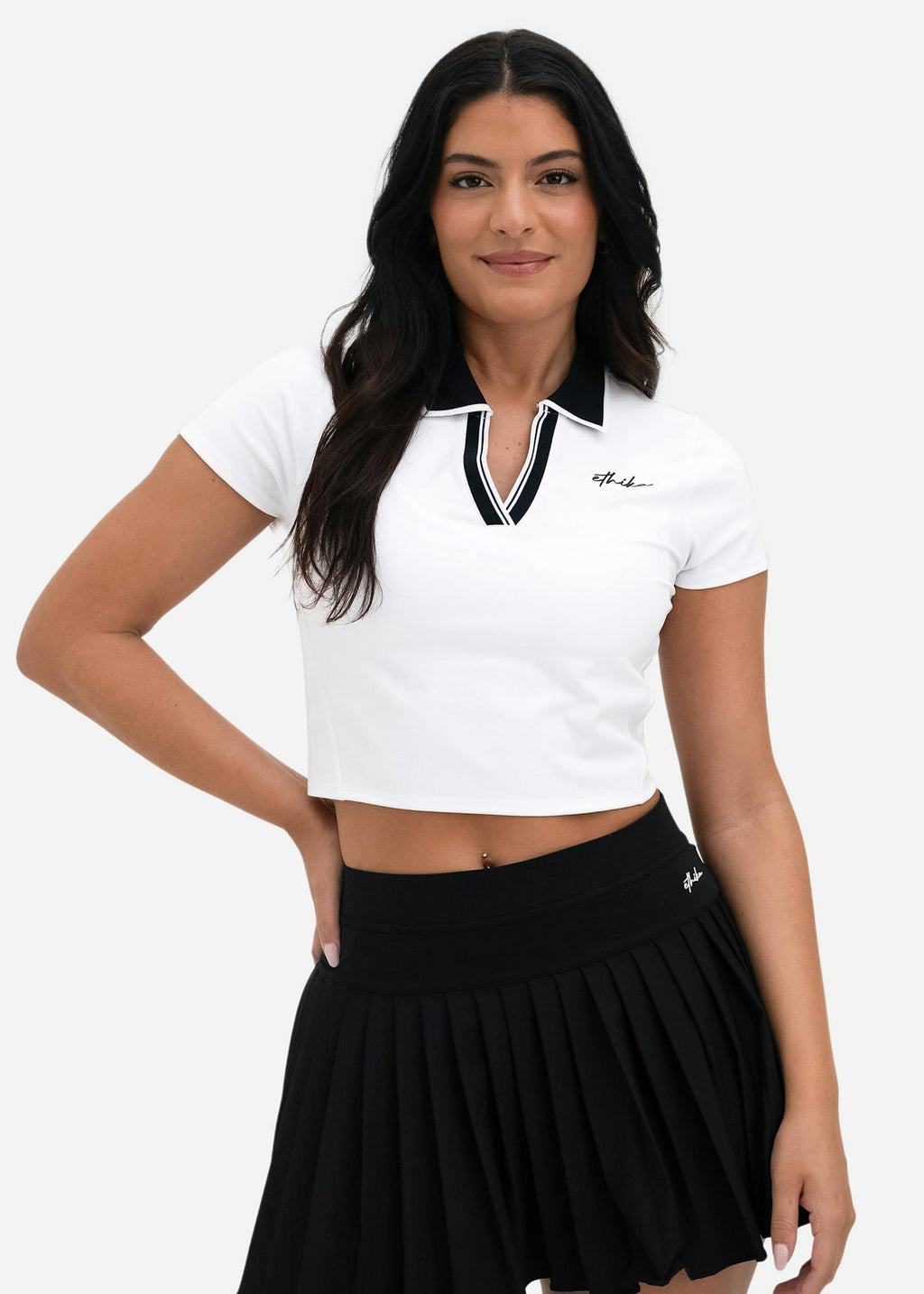 Cross Court Black | Womens Polo Shirt